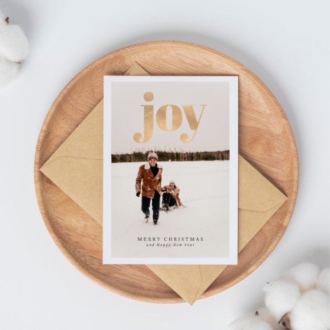 Invitation Gold Elegant Simple Family Christmas Card (Créateur téléchargé)