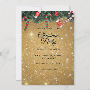 Invitation Gold Elegant Simple moderne fête de Noël