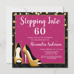 Invitation Gold entre 60 Anniversaire