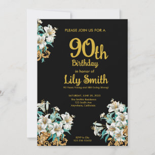 Invitation Gold et Black 90e anniversaire