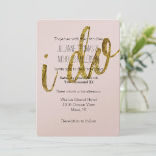 Invitation Gold et Blush Je fais Mariage