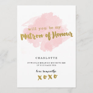 Invitation Gold et Blush Serez-vous mon maître d'honneur?