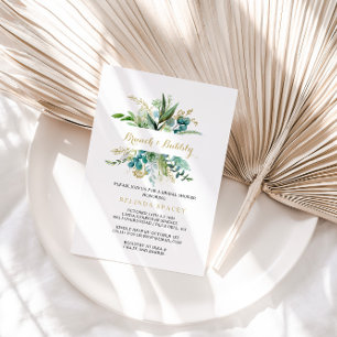 Invitation Gold et Eucalyptus Brunch & Fête des mariées Bubbl