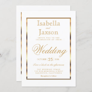 Invitation Gold et White