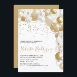 Invitation Gold Et White Anniversaire<br><div class="desc">Une invitation design à la fête d'anniversaire à thème or et blanc, pour tout âge, avec un arrière - plan blanc classique et une police de caractères élégante, parfait pour lui ou elle. L'invitation est facilement personnalisée en changeant le nom, la date, l'heure, le jour, le lieu et rsvp. Tous...</div>