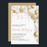 Invitation Gold Et White Anniversaire<br><div class="desc">Une invitation design à la fête d'anniversaire à thème or et blanc, pour tout âge, avec un arrière - plan blanc classique et une police de caractères élégante, parfait pour lui ou elle. L'invitation est facilement personnalisée en changeant le nom, la date, l'heure, le jour, le lieu et rsvp. Tous...</div>