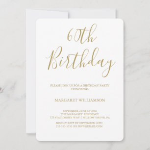 Invitation Gold et White Modern Elegance Photo 60e anniversai