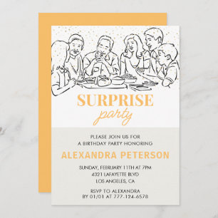 Invitation Gold Family Surprise fête 69e anniversaire