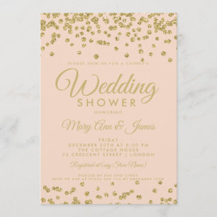Invitation Gold Faux Parties scintillant Confetti Couple’s Sh