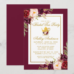 Invitation Gold Fête des mariées Tea Party Bourgogne Invitati