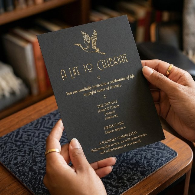 Invitation Gold Filigree Art Deco | Crane Memorial (Lifestyle Shot)