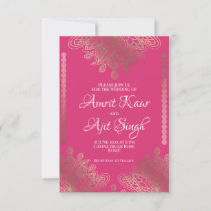 Invitation Gold Filigree Indian
