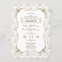 Gold Fleur de lis Great Gatsby Engagement Party