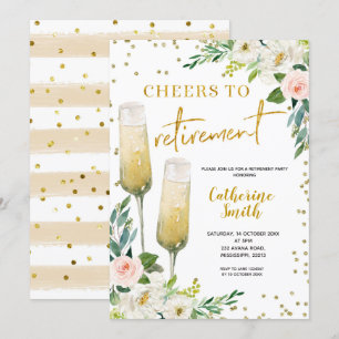 Invitation Gold Floral encourage à l'invitation à la retraite