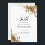 Invitation Gold Floral Womans Hommes 30e anniversaire Invitat<br><div class="desc">Gold Floral Womans Mens 30e anniversaire de fête Invitation élégant Floral Gold Design. Variations de l'invitation et des articles correspondants dans notre magasin</div>