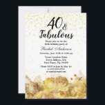 Invitation Gold Flowers Parties scintillant 40 et fabuleux 40<br><div class="desc">Gold Flowers Parties scintillant 40 et fabuleuse 40e anniversaire Invitation Voir la collection correspondante en magasin</div>