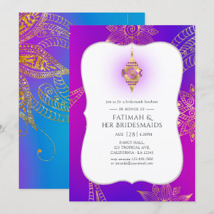 Invitation Gold Foil Arabian Bollywood Bridesmaiers Déjeuner