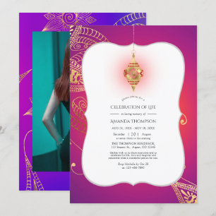 Invitation Gold Foil Arabian Bollywood Célébration de la vie