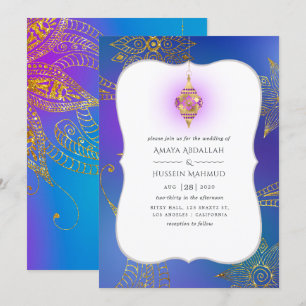 Invitation Gold Foil Arabian Bollywood Mariage