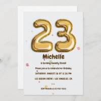 Gold Foil Balloon et Confetti 23e anniversaire fêt