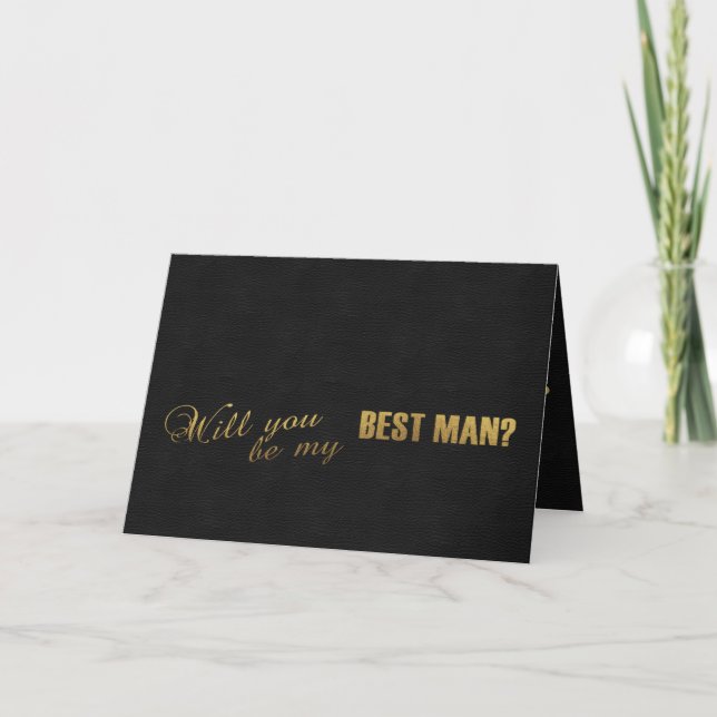 Invitation Gold Foil Black Seras-Tu Mon Meilleur Homme (Devant)