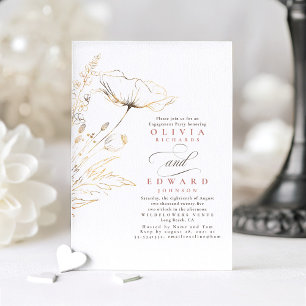 Invitation Gold Foil Fleurs sauvages Dusty Pink