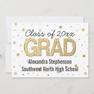 Invitation Gold Foil Parties scintillant Confetti Graduation