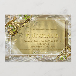 Invitation Gold Foil Quinceañera