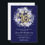 Invitation Gold Foil Sweet 16 Anniversaires Ballons Party Roy<br><div class="desc">Faites savoir à vos amis de marquer leurs calendriers pour votre journée spéciale avec ces belles invitations bleu poussiéreux Sweet 16. Chaque invitation présente un design festif avec de beaux ballons, parfait pour mettre l'ambiance pour une journée de plaisir et de célébration. Que vous ayez l'intention d'organiser un gala de...</div>