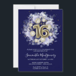 Invitation Gold Foil Sweet 16 Anniversaires Ballons Party Roy<br><div class="desc">Faites savoir à vos amis de marquer leurs calendriers pour votre journée spéciale avec ces belles invitations bleu poussiéreux Sweet 16. Chaque invitation présente un design festif avec de beaux ballons, parfait pour mettre l'ambiance pour une journée de plaisir et de célébration. Que vous ayez l'intention d'organiser un gala de...</div>