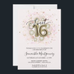 Invitation Gold Foil Sweet 16 Balloons Anniversaire Parti ros<br><div class="desc">Faites savoir à vos amis de marquer leurs calendriers pour votre journée spéciale avec ces belles invitations bleu poussiéreux Sweet 16. Chaque invitation présente un design festif avec de beaux ballons, parfait pour mettre l'ambiance pour une journée de plaisir et de célébration. Que vous ayez l'intention d'organiser un gala de...</div>