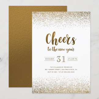 Invitation Gold Foil Vous Accueille À La Fête Du Nouvel An