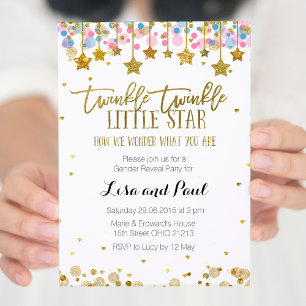 Invitation Gold Gender Reveal