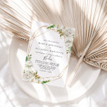 Invitation Gold Geometric Peony Floral Spanish Wedding<br><div class="desc">This gold geometric peony floral Spanish wedding invitation is perfect for a winter wedding. The design features beautiful hand-drawn white peonies bunched into neat bouquets with burgundy buds and green leaves,  adorning a gold geometric frame.</div>