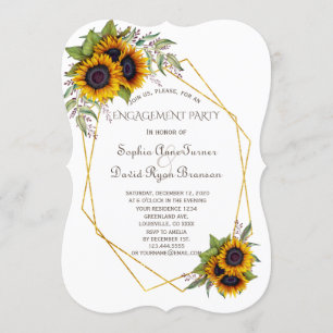 Invitation Gold Géométrique Tournesols