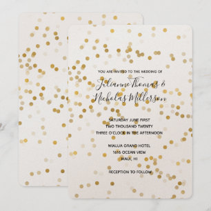 Invitation Gold Glam Confetti Wedding Invite