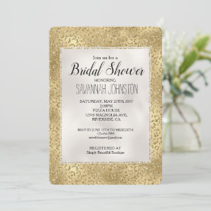 Invitation Gold Glam Glitzy Parties scintillant Empreinte de