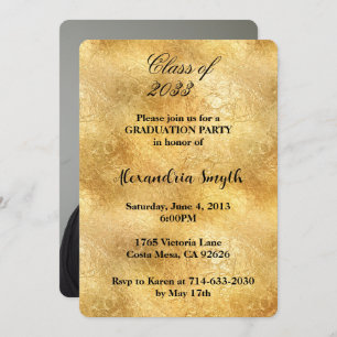Invitation Gold Glam Graduation Votre photo