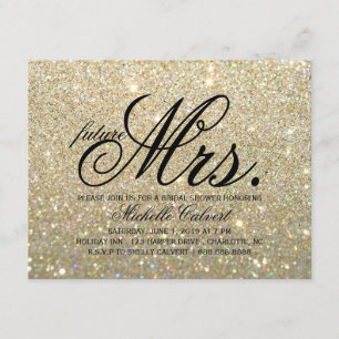 Invitation - Gold Glit Fab future Mme Fête de l'ma