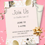 Invitation Gold Glitter Balloons and Hats Kid Birthday Party<br><div class="desc">Invite your little boy and girl party guests with this adorable birthday party pattern invitation. Invitation has gold glitter party balloons and party hats on top of a pink and white polka dot background. Add the text Join Us, the name and age of your little kid, the party date, time,...</div>