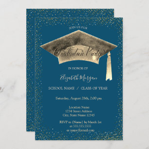 Invitation Gold Graduation Cap Tassel Graduation Party