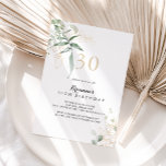 Invitation Gold Green Foliage 30e fête d'anniversaire<br><div class="desc">Cette invitation à la fête de 30e anniversaire de verdure or est parfaite pour une fête d'anniversaire rustique. Cette conception artistique présente une aquarelle dessinée à la main or et feuillage vert,  inspirant la beauté naturelle.</div>