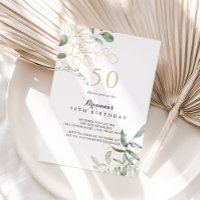 Gold Green Foliage 50e fête d'anniversaire