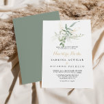 Invitation Gold Green Foliage Nuestra Boda Wedding<br><div class="desc">This gold green foliage nuestra boda wedding invitation is perfect for a rustic wedding. This artistic design features hand-drawn watercolor gold and green foliage ,  inspiring natural beauty.</div>