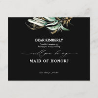 Gold Green Maid of Honor / Bridesmaid Proposition