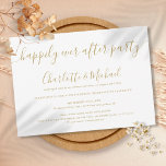 Invitation Gold Happy Jamais après le Mariage de la fête<br><div class="desc">Doté de noms de style signature,  cet élégant bonheur jamais après l'invitation de réception de mariage peut être personnalisée avec vos informations en lettres d'or chic. Conçu par Thisisnotme©</div>