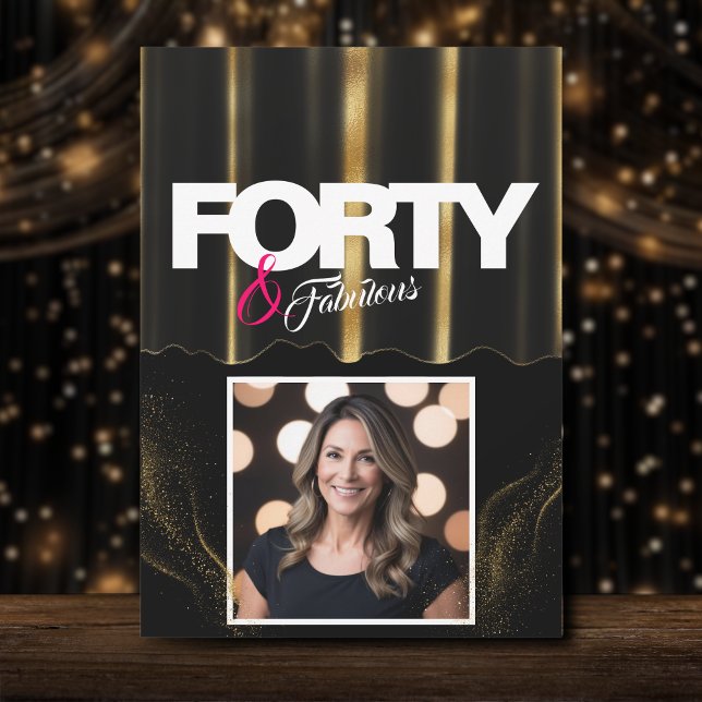 Invitation Gold High Heels Elegant 40 & Fabuleux Anniversaire (Créateur téléchargé)