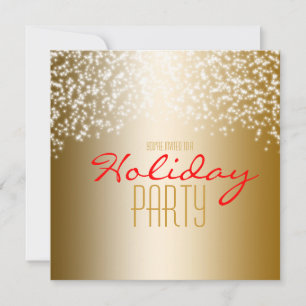 Invitation Gold Holiday Parties scintillant Sparkle Invitatio