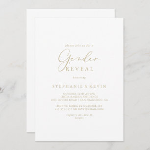 Invitation Gold Idyllic Calligraphie Genre Revela Party