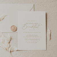 Gold Idyllic Calligraphie Mariage Petit déjeuner